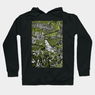 Australian Bird Woodcut 1 (Olive Green) Hoodie